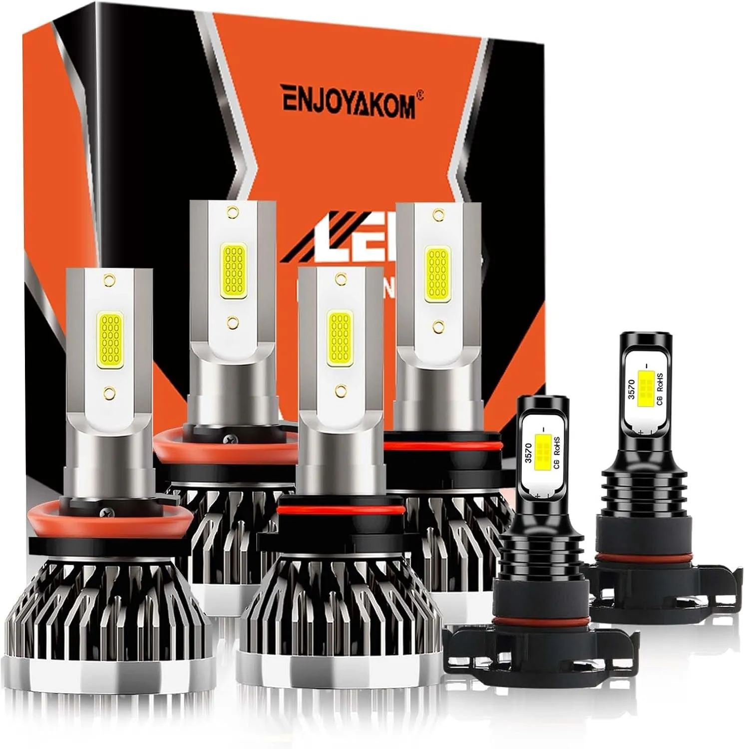 9005   H11   5202 LED Fog Light Bulbs Fit For 2007-2013 GMC SIERRA 1500 2500 3500 LED Bulbs 6000K Cool White, Pack of 6