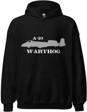 A-10 Thunderbolt II Warthog Military Combat Fighter Jet Aircraft Aviation Enthusiasts Hoodie