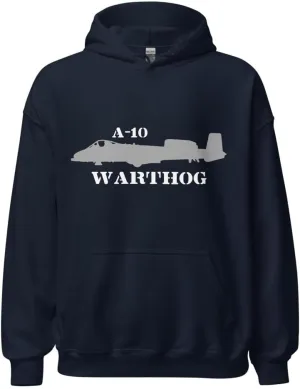 A-10 Thunderbolt II Warthog Military Combat Fighter Jet Aircraft Aviation Enthusiasts Hoodie