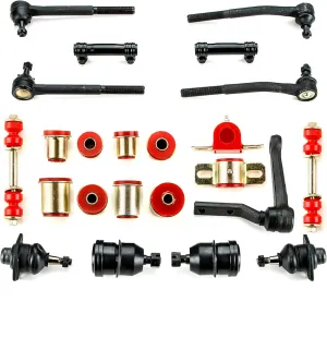A-Resto-Parts Red Polyurethane Front End Suspension Kit Idler Arm Compatible With 1976-1979 Firebirds Trans Ams OEM Replacement Parts 23 Piece Kit