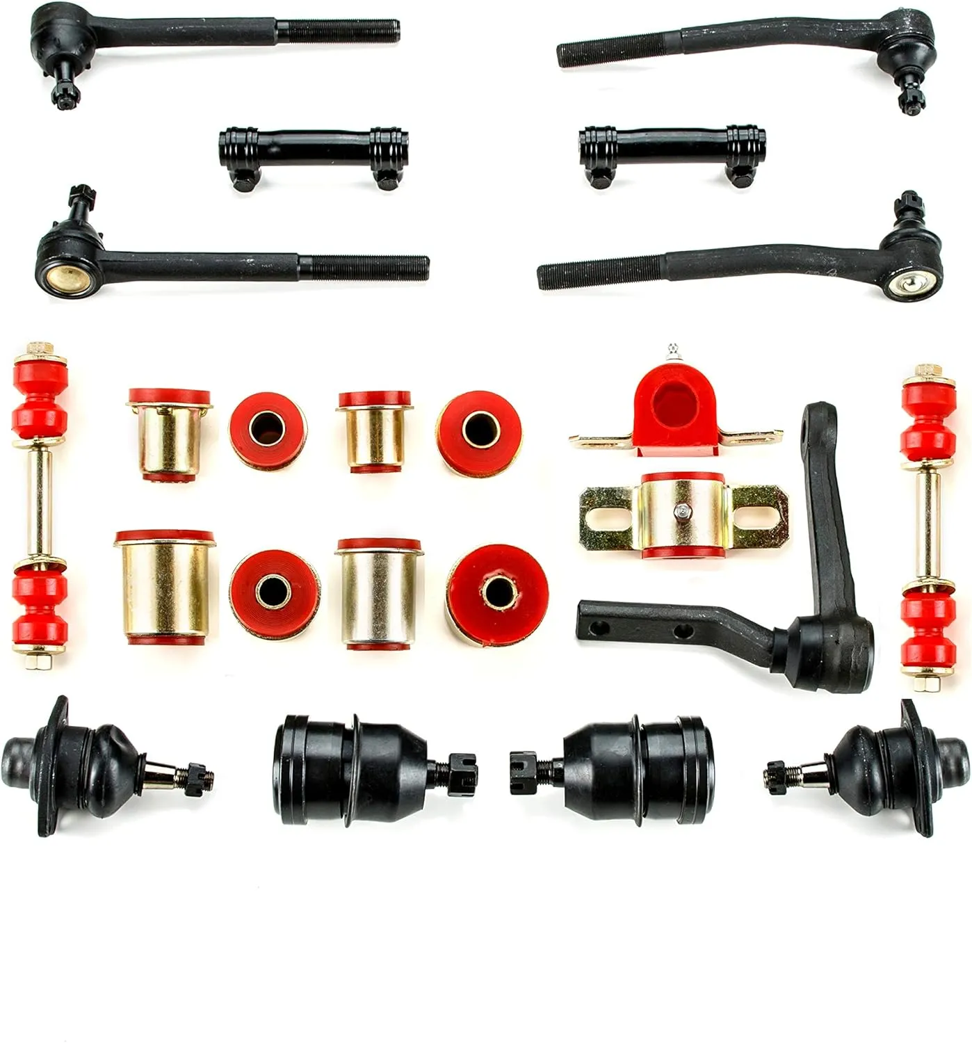 A-Resto-Parts Red Polyurethane Front End Suspension Kit Idler Arm Compatible With 1976-1979 Firebirds Trans Ams OEM Replacement Parts 23 Piece Kit