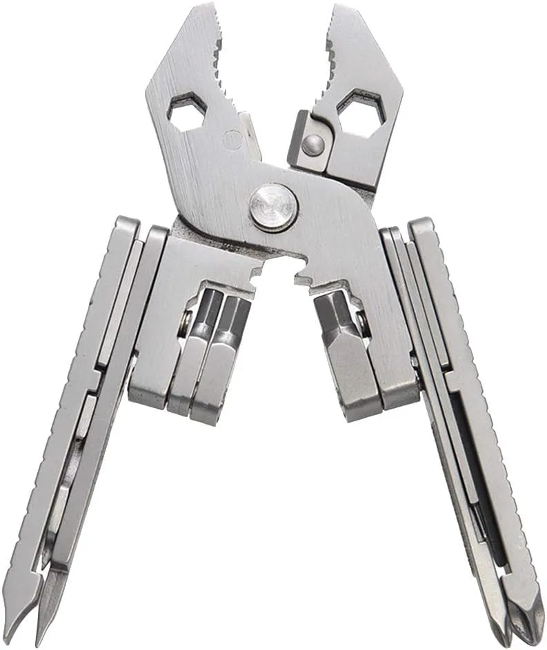 A-XINTONG 25 In 1 Portable Mini Folding Pocket Multi-Functional Pliers, Outdoor Hiking Camping EDC Gadget Mini Key Ring Phone Card Clip Screwdriver Camping Equipment Pocket Multitools