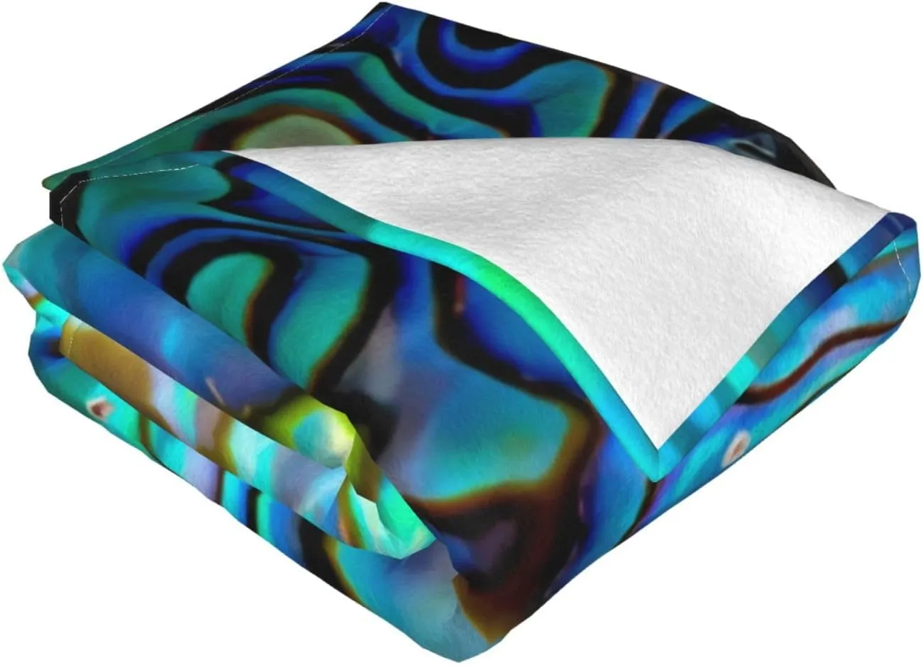 Abalone Shell 60"X50" Flannel Blanket - 100% Soft Polyester, Lightweight and Warm, Suitable for Families, Camping, Travel