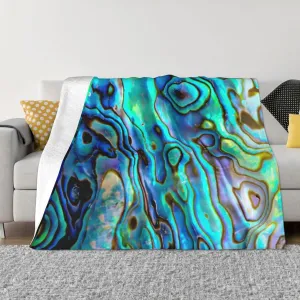 Abalone Shell 60"X50" Flannel Blanket - 100% Soft Polyester, Lightweight and Warm, Suitable for Families, Camping, Travel