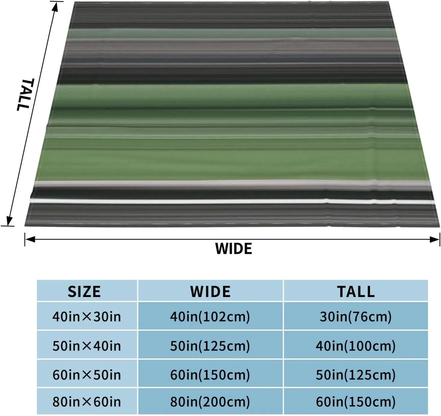 Abstract #1 Olive Green and Grey 60"X50" Flannel Blanket - 100% Soft Polyester, Lightweight and Warm, Suitable for Families, Camping, Travel