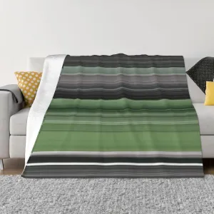 Abstract #1 Olive Green and Grey 60"X50" Flannel Blanket - 100% Soft Polyester, Lightweight and Warm, Suitable for Families, Camping, Travel