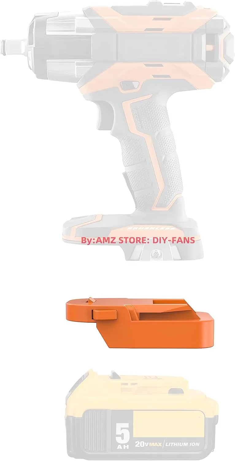 Adapter Fits Ridgid 18v (NOT 18v Advanced Platform) Cordless Tools for DeWalt 20v MAX XR Slider Lithium Batteries-Adapter Only