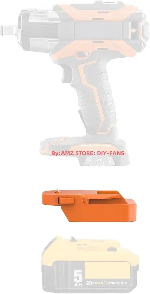 Adapter Fits Ridgid 18v (NOT 18v Advanced Platform) Cordless Tools for DeWalt 20v MAX XR Slider Lithium Batteries-Adapter Only