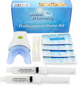 Advanced Teeth Whitening Home Kit Maximum Strength 44% Whitening Gel Formula with 7 LED Blue Light Vibrating Brushing System Remove The Most Toughest Stains