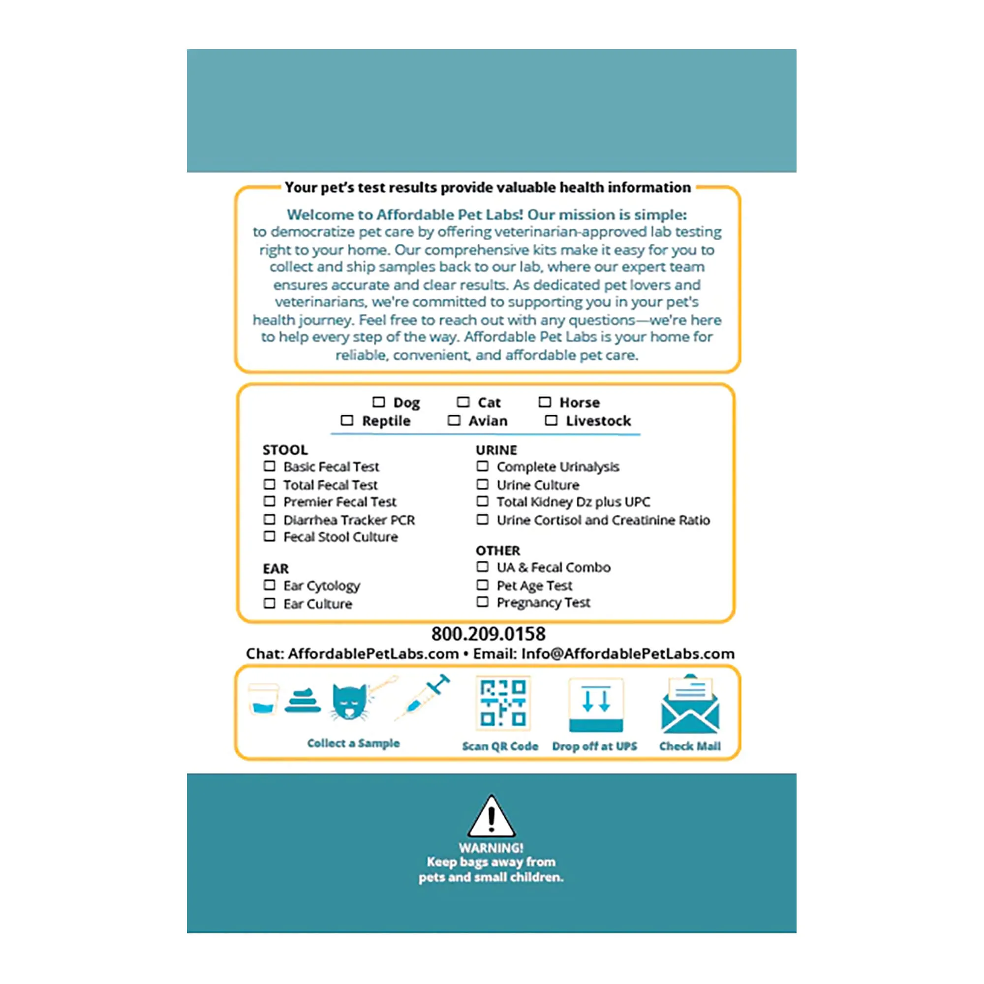 Affordable Pet Labs - Combo Complete Urinalysis & Fecal Test For Dogs, Easy Home Kit
