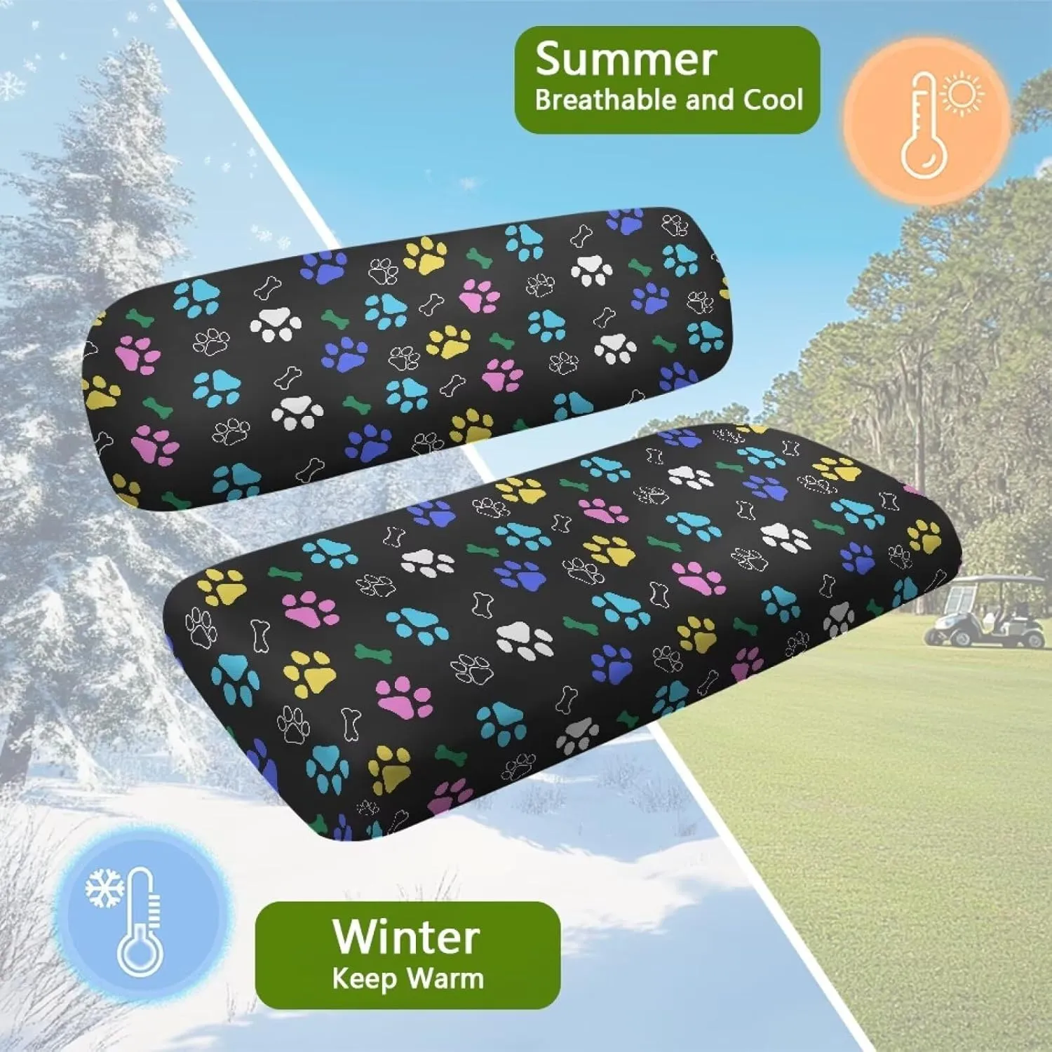 AFPANQZ Golf Cart Seat Cover for Summer - Breathable, Anti-Hot, Waterproof Easy to Install and Clean Golf Cart Blanket