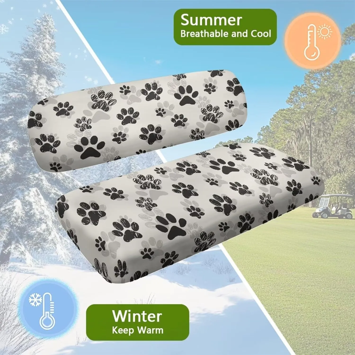 AFPANQZ Golf Cart Seat Cover for Summer - Breathable, Anti-Hot, Waterproof Easy to Install and Clean Golf Cart Blanket