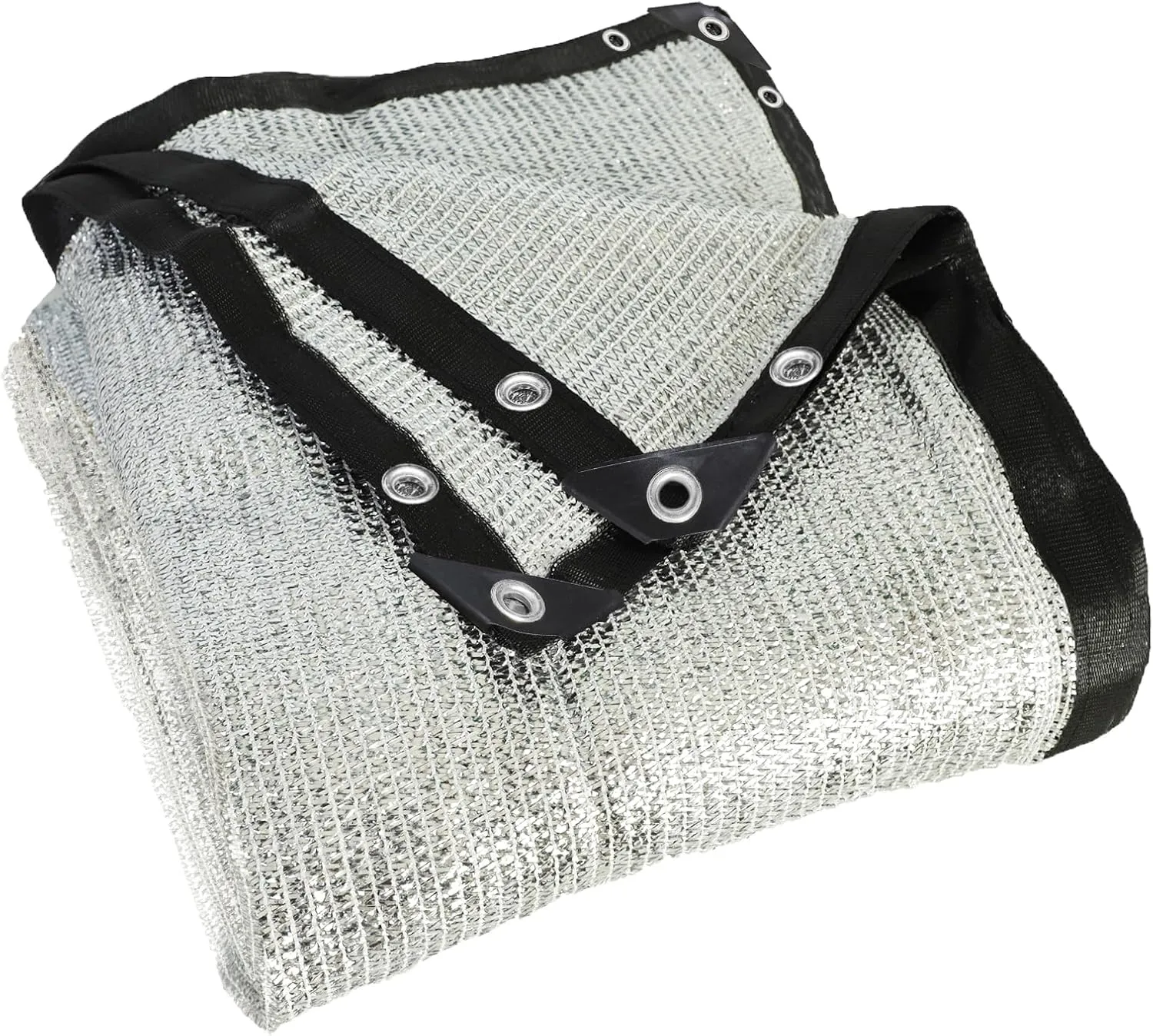 AIMFIKIOR 85% Heavy Duty Aluminum Foil Shade Cloth Mesh with Grommets Sun Block Fabric Sun Reflect Pet Shade for Garden Cover Canopy 6.5 ft x 8 ft