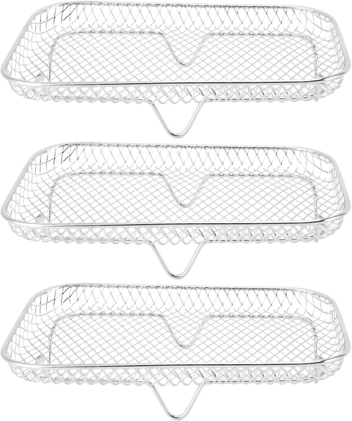 Air Fryer Rack, Air Fryer Accessories Cooling Rack Set Multi Layer Dehydrator Accessories (Rectangle (12 X 10 X 1.5cm / 4.72 X 3.94 X 0.59in))