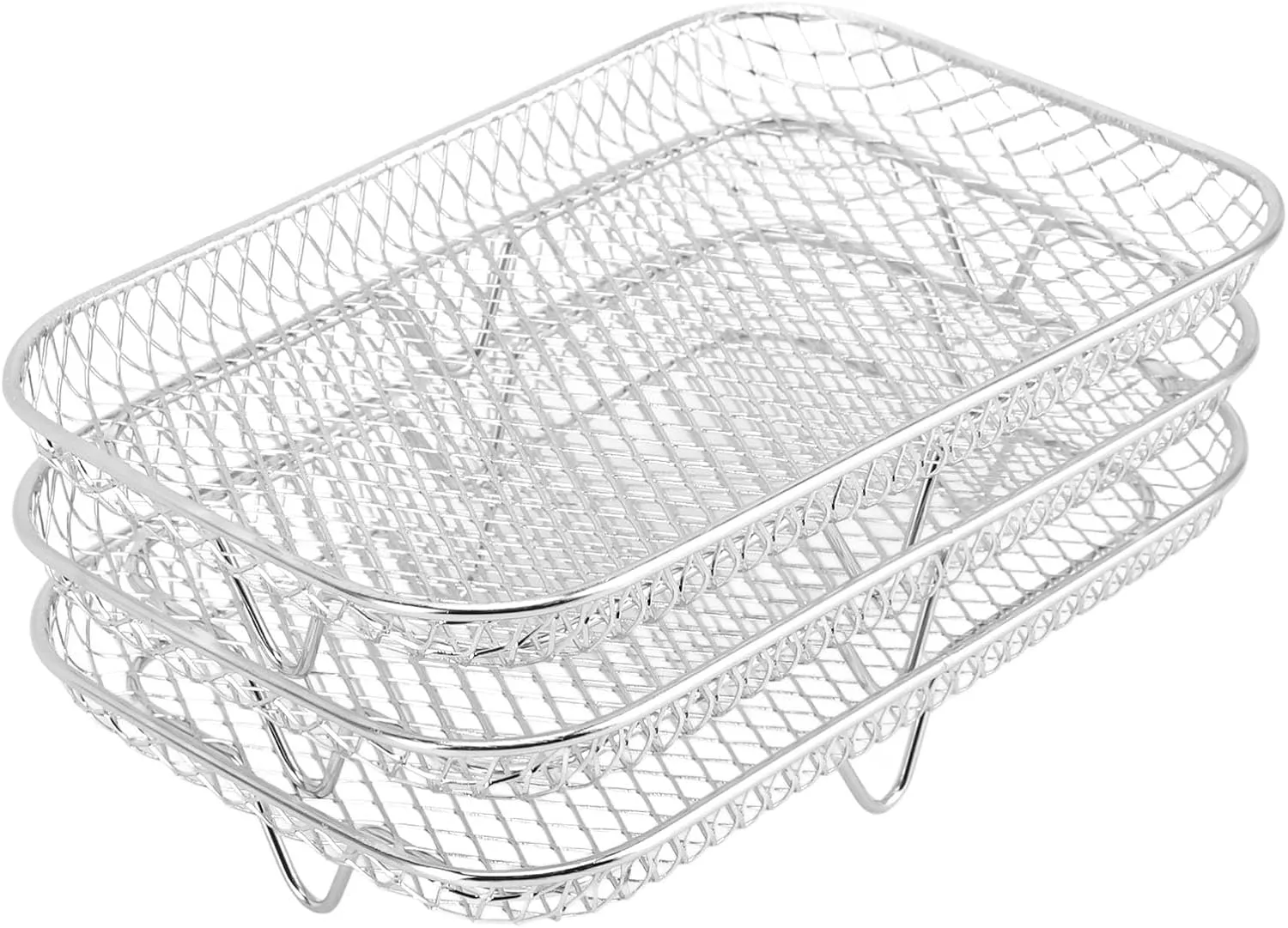 Air Fryer Rack, Air Fryer Accessories Cooling Rack Set Multi Layer Dehydrator Accessories (Rectangle (12 X 10 X 1.5cm / 4.72 X 3.94 X 0.59in))