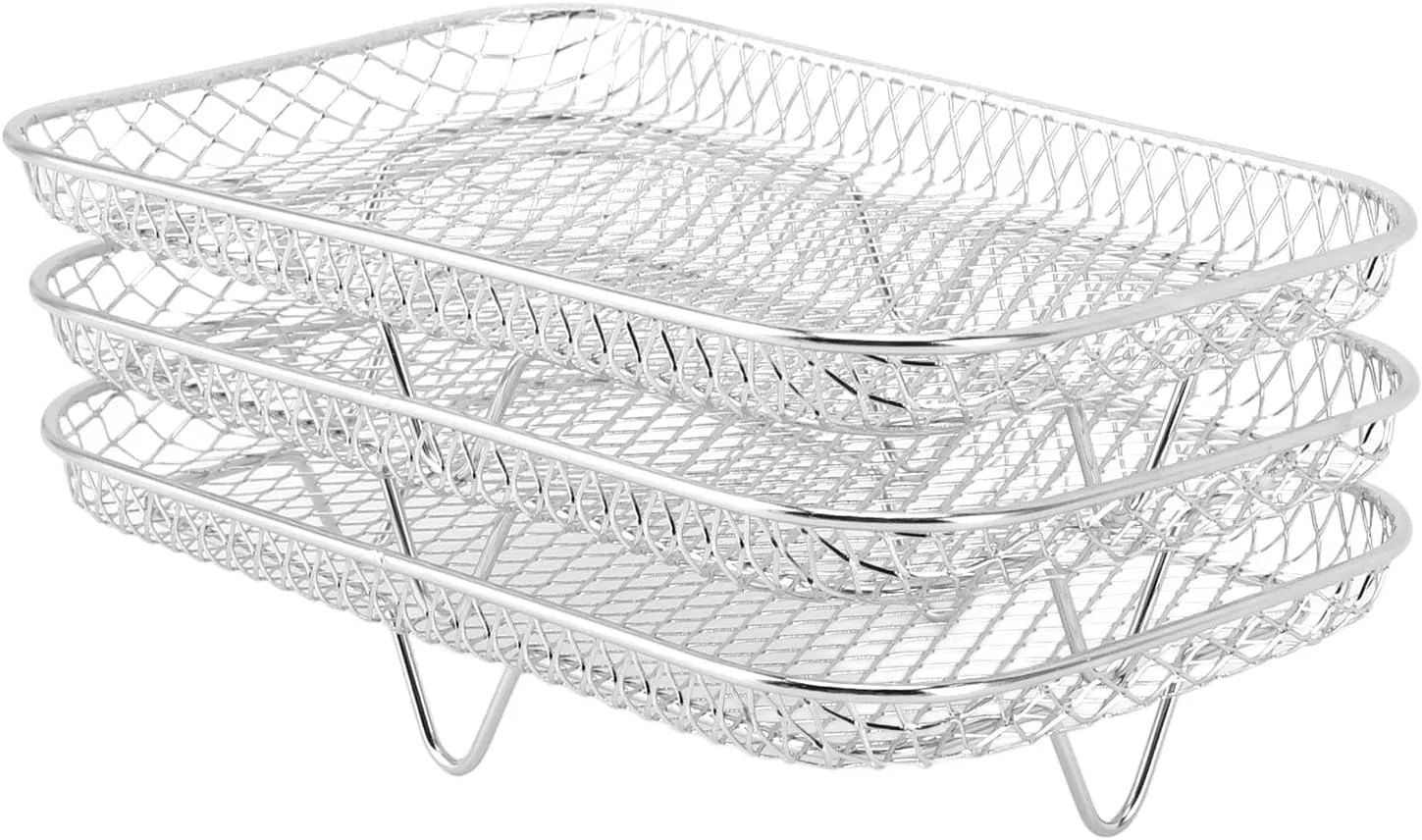 Air Fryer Rack, Air Fryer Accessories Cooling Rack Set Multi Layer Dehydrator Accessories (Rectangle (12 X 10 X 1.5cm / 4.72 X 3.94 X 0.59in))