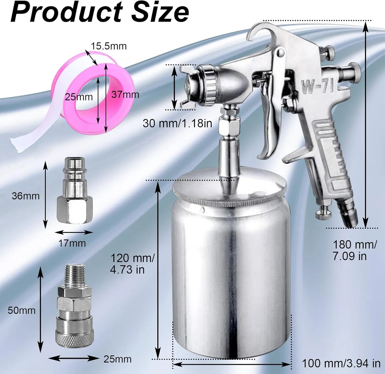 Air Spray Paint Gun,Professional Siphon Spray Gun with 600cc Capacity 1.5 MM Nozzle Spray Gun Paint Sprayer for Walls, Automotive Repair, Home Improvement