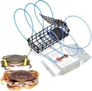 AirFly 6-Loops Crab Trap for Fishing Poles: Perfect for Catching Dungeness, Rock, and Blue Crabs, Made in The USA (Includes Bait and Reserve Loops)
