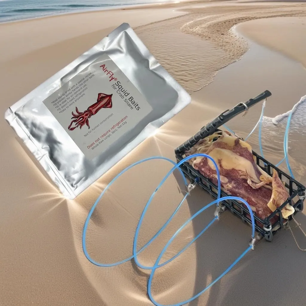 AirFly 6-Loops Crab Trap for Fishing Poles: Perfect for Catching Dungeness, Rock, and Blue Crabs, Made in The USA (Includes Bait and Reserve Loops)