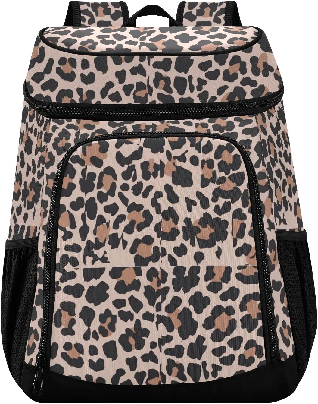 ALAZA Vintage Animal Leopard Pattern Cooler Backpack Reusable Insulated Lunch Bag with Adjustable Shoulder Strap for Women Men Picnic Work College Hiking Camping Office Beach