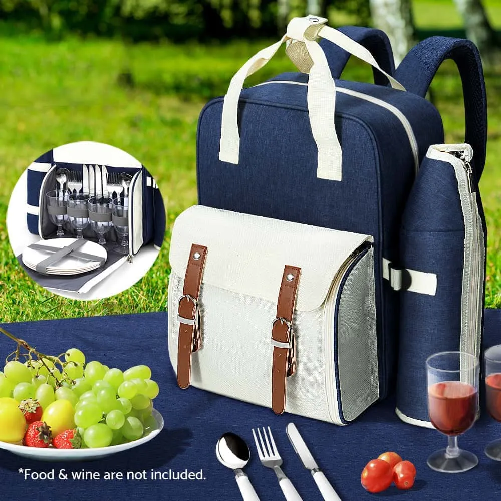 Alfresco 4-Person Insulated Picnic Backpack - Blue