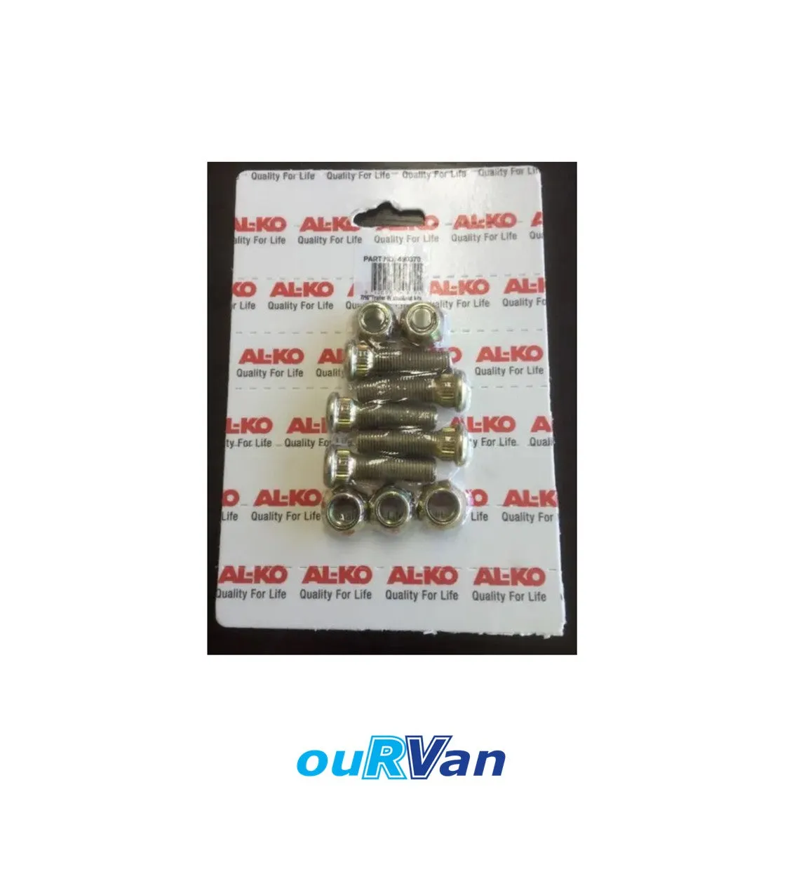 Alko Wheel Studs and Nut Set 7/16" Plated Kit of 5