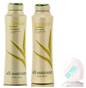 All Nutrient COLOR SAFE Shampoo & Conditioner DUO Set, extends color life (with Sleek Compact Mirror) (12 oz / 350ml Retail DUO Kit)