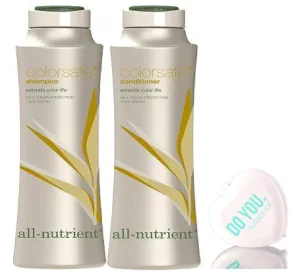 All Nutrient COLOR SAFE Shampoo & Conditioner DUO Set, extends color life (with Sleek Compact Mirror) (25 oz / 750ml Large DUO Kit)