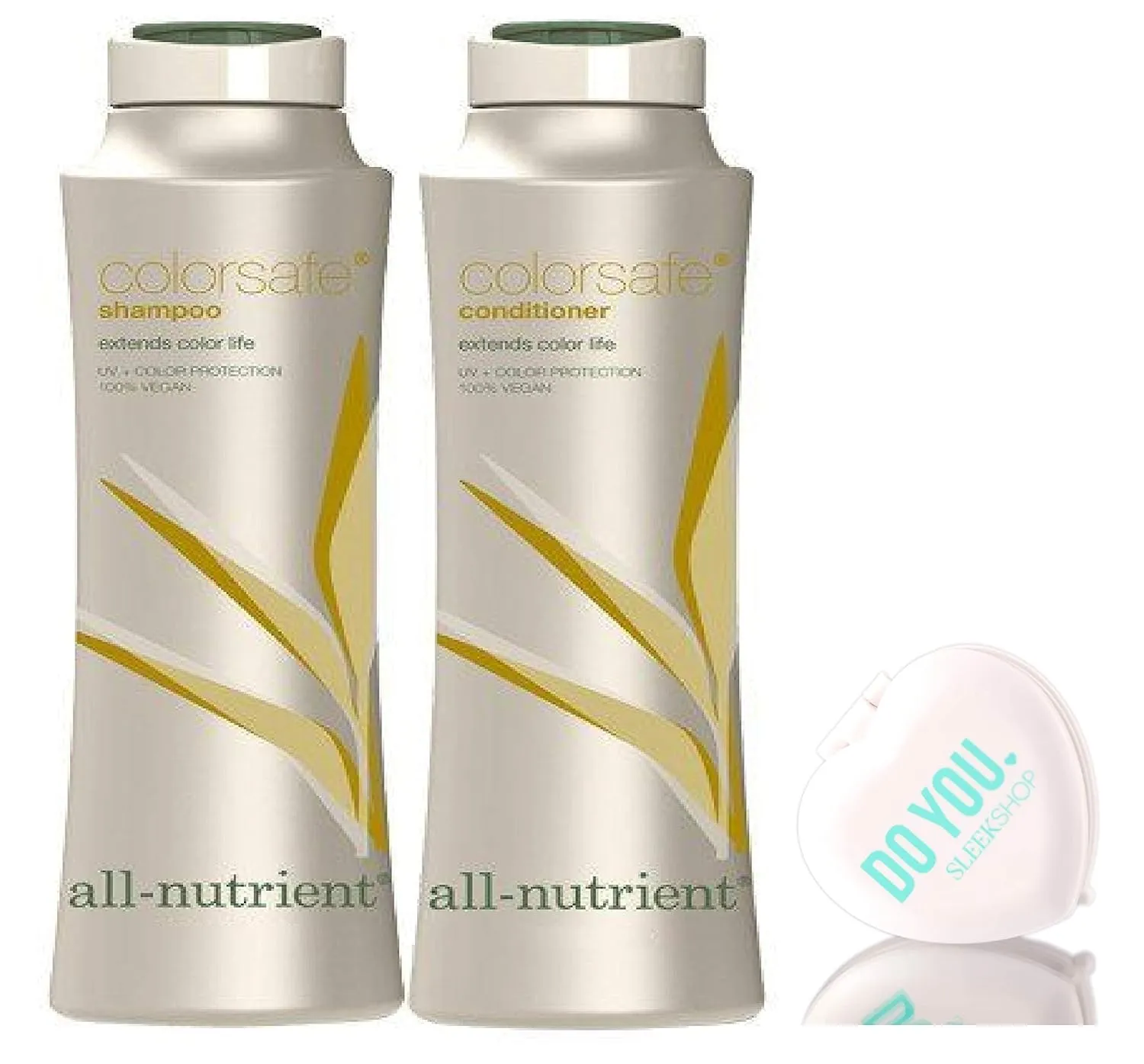 All Nutrient COLOR SAFE Shampoo & Conditioner DUO Set, extends color life (with Sleek Compact Mirror) (25 oz / 750ml Large DUO Kit)
