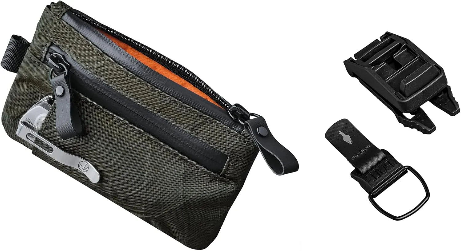 ALPAKA Zip Pouch Pro & HUB Tactical Clip - RFID Blocking, ID Card Holder, YKK Zippers Multi-Tool Slot, Weatherproof Fabric, EDC Gear Clips, MOLLE Accessories, Webbing Belt Clip with Locking Mechanism