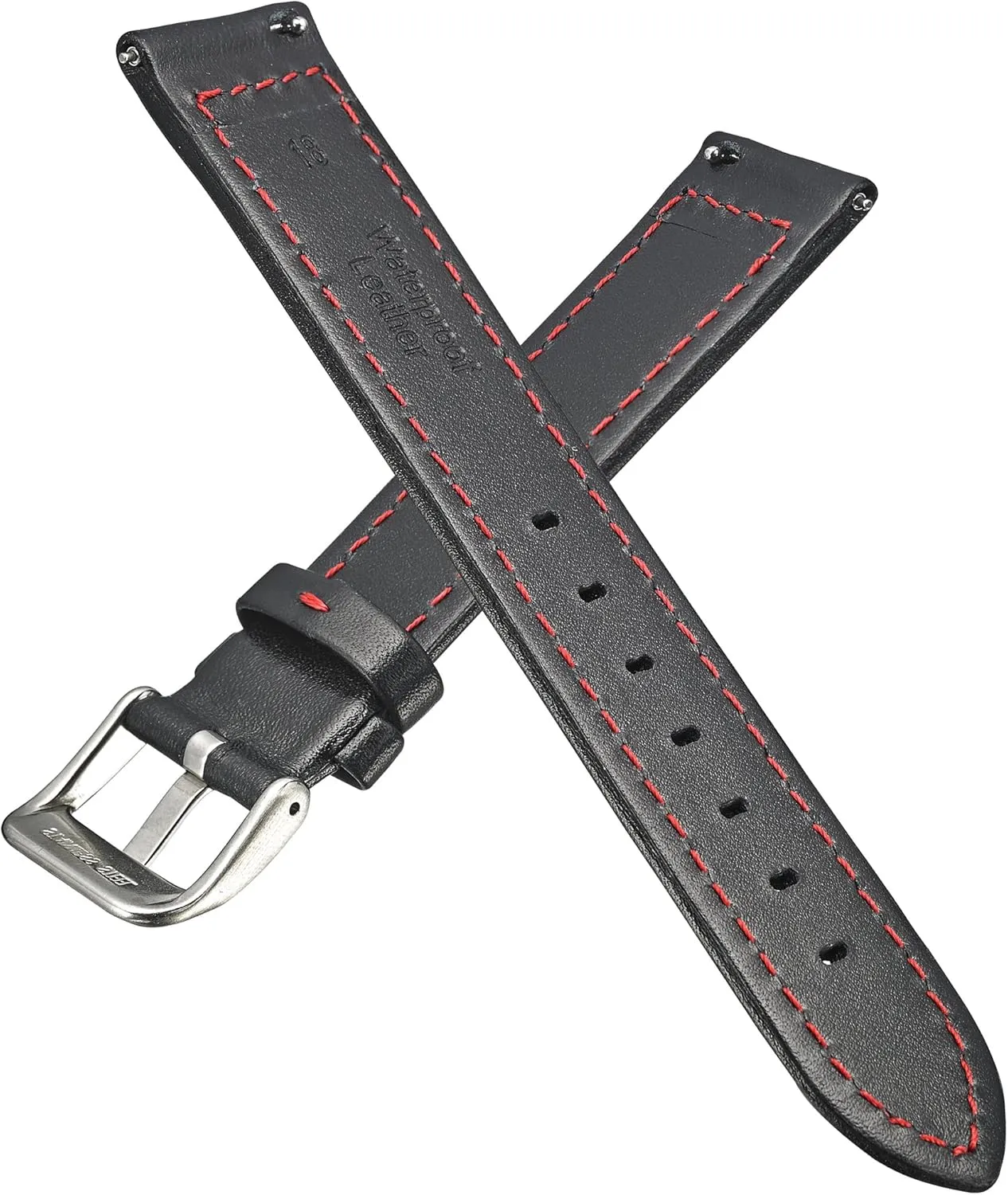 ALPINE Genuine waterproof leather watch band with quick release spring bars - leather watch strap 18mm, 20mm, 22mm, 24mm - black, brown