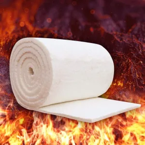 Aluminum Silicate Needle Blanket, Emergency Survival Blanket Foil Blanket Ceramic Fiber Insulation Blanket High Temperature Insulation Cotton Fireproof Cotton Blanket, 10mm/0.394in