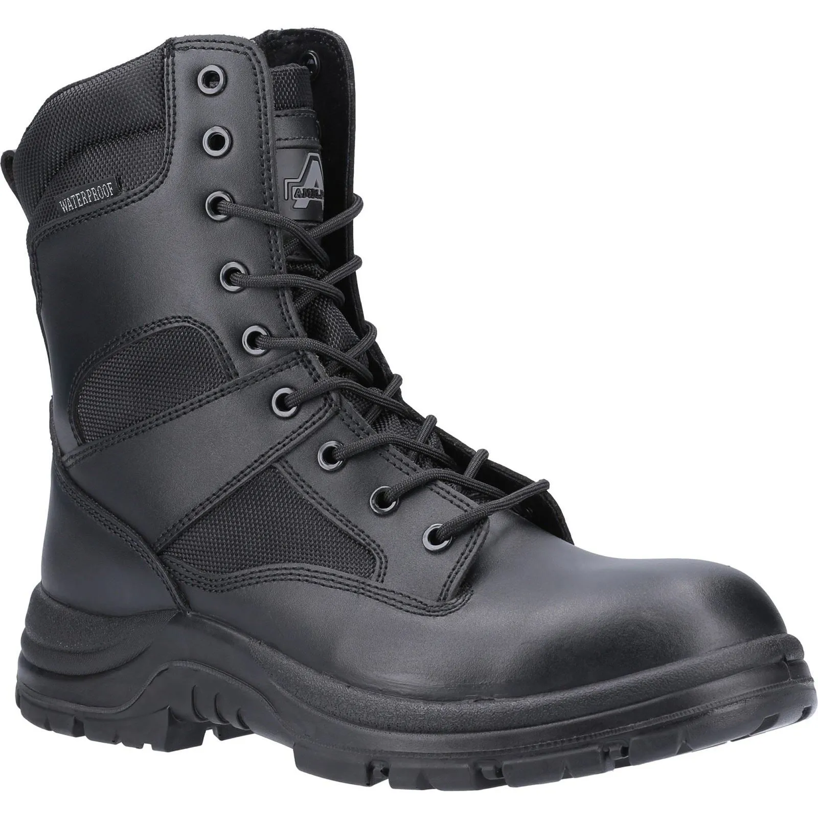 Amblers Safety Men's Combat Hi-Leg Waterproof Metal Free Boot in Black