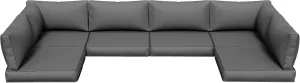 Amopatio 14-Piece Outdoor Sofa Cushions for 6-Seat Patio Sectional, Waterproof Quick-Dry Outdoor Replacement Cushions, Non-Slip Bottom All-Weather Couch Cushion Eco Fabric (Oeko-TEX Certified), Grey