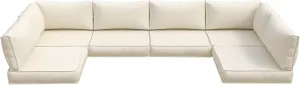 Amopatio 14-Piece Outdoor Sofa Cushions for 6-Seat Patio Sectional, Waterproof Quick-Dry Outdoor Replacement Cushions, Non-Slip Bottom All-Weather Sunproof Couch Cushion Eco Fabric, Cream