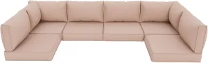 Amopatio 14-Piece Outdoor Sofa Cushions for 6-Seat Patio Sectional, Waterproof Quick-Dry Outdoor Replacement Cushions, Non-Slip Bottom Sunproof Couch Cushion Eco Fabric (Oeko-TEX Certified), Khaki