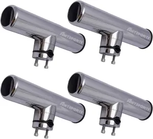 AMYSPORTS Rail Mount Rod Clamp Holders Boat Clamp Holders Rod Stainless Steel Fishing Rods Holder Adjustable Marine Side Mounted Support for Kayak Boats Fishing