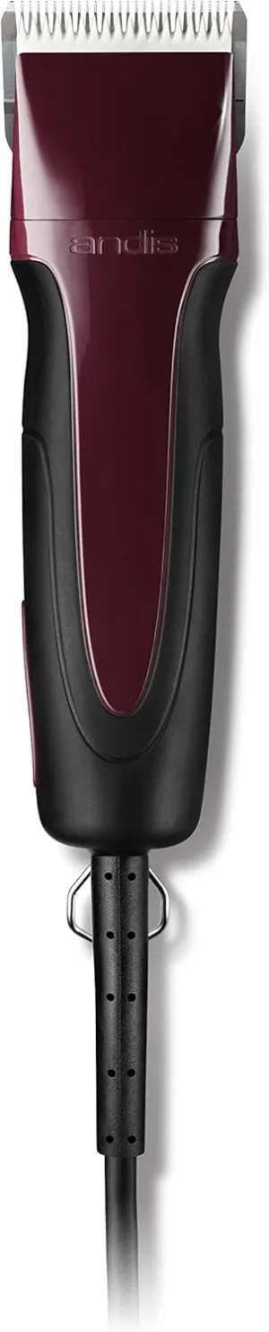 Andis 65455 Excel Professional 5-Speed Detachable Blade Clipper Kit - Animal/Dog Grooming, Rotary Motor, Soft-Grip Anti-Slip Housing, 14-Inch Cord, for All Coats & Breeds, SMC, Burgundy