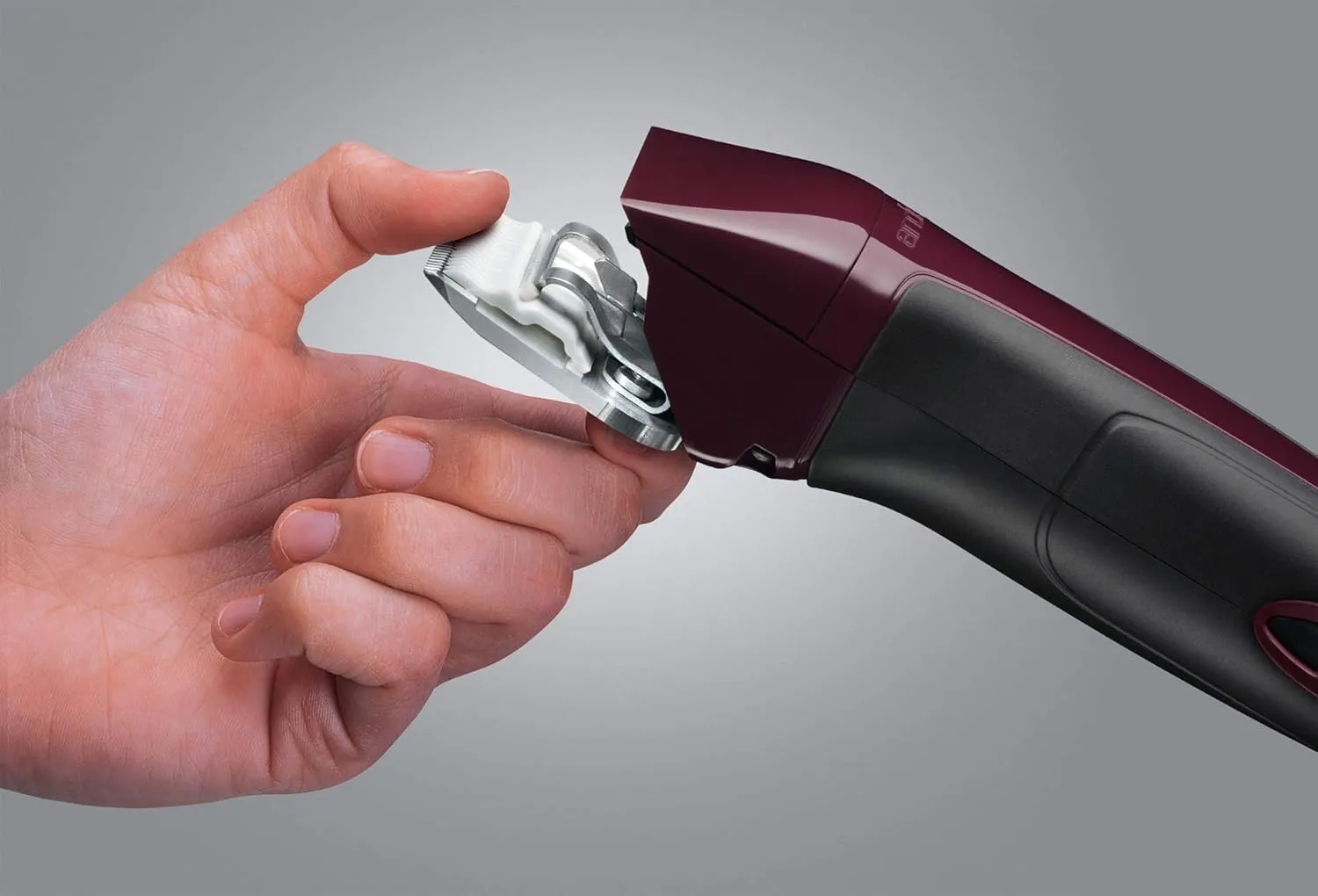 Andis 65455 Excel Professional 5-Speed Detachable Blade Clipper Kit - Animal/Dog Grooming, Rotary Motor, Soft-Grip Anti-Slip Housing, 14-Inch Cord, for All Coats & Breeds, SMC, Burgundy