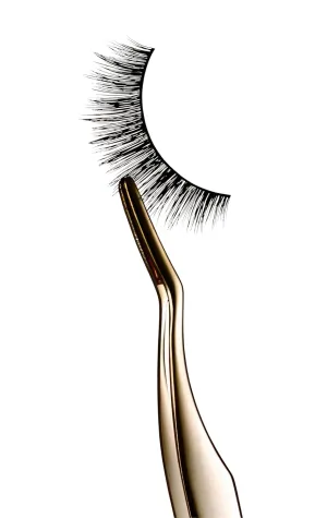 Angled Stainless Steel False Eyelash Applicator Tool - Gold