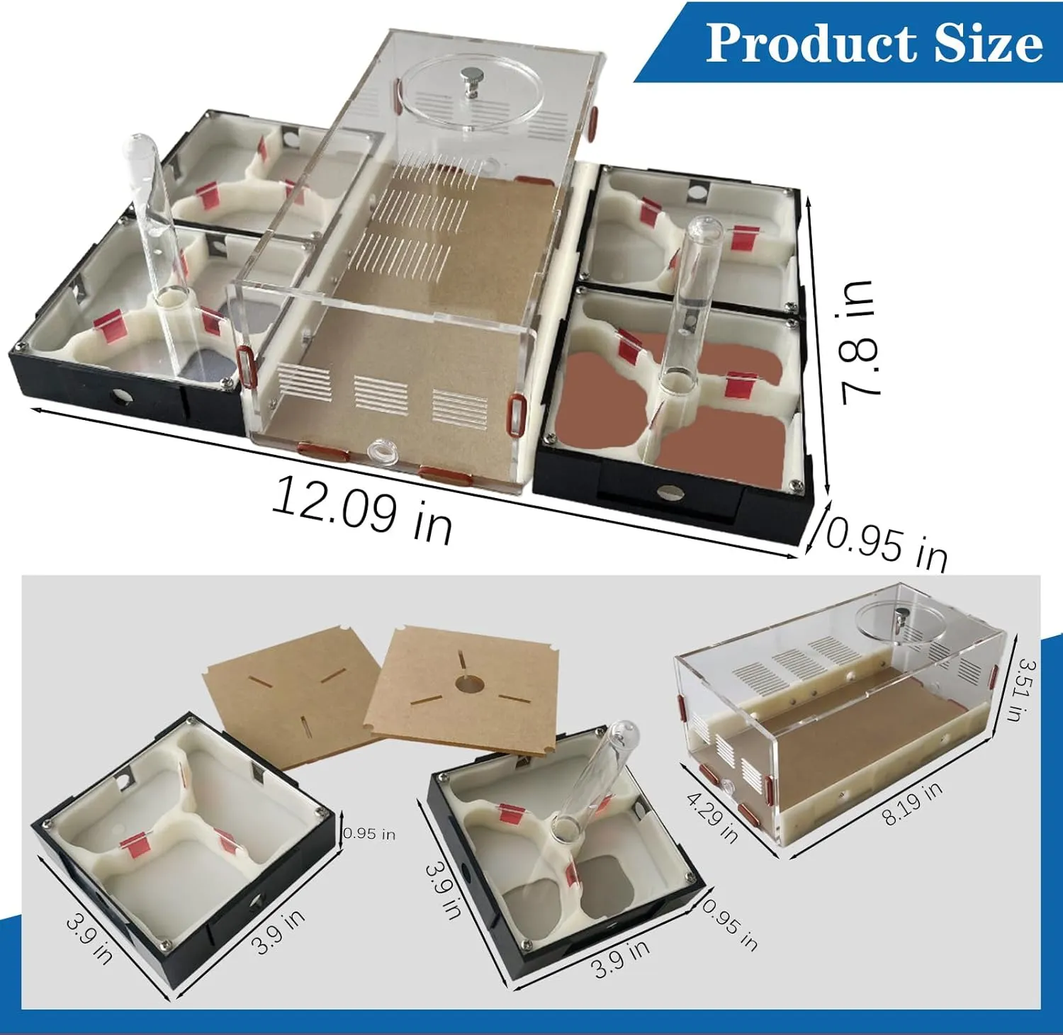 Ant Farm Nest Science DIY Terrarium Kit Care for Live Ants Ant Habitat with Water Tower Nurturing Room and Comprehensive Observation-Set 5