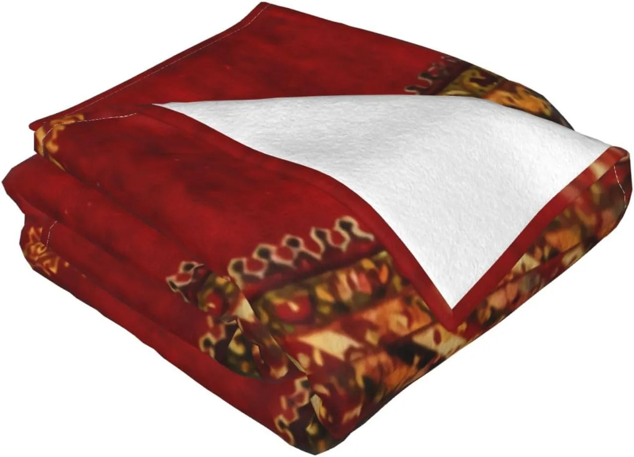 Antique Persian 60"X50" Flannel Blanket - 100% Soft Polyester, Lightweight and Warm, Suitable for Families, Camping, Travel