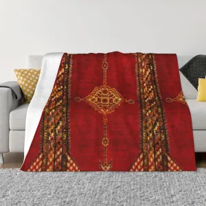 Antique Persian 60"X50" Flannel Blanket - 100% Soft Polyester, Lightweight and Warm, Suitable for Families, Camping, Travel