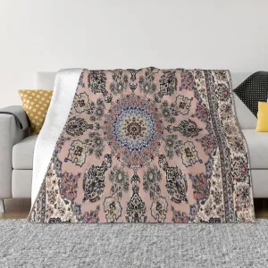Antique Persian Pattern 1 60"X50" Flannel Blanket - 100% Soft Polyester, Lightweight and Warm, Suitable for Families, Camping, Travel