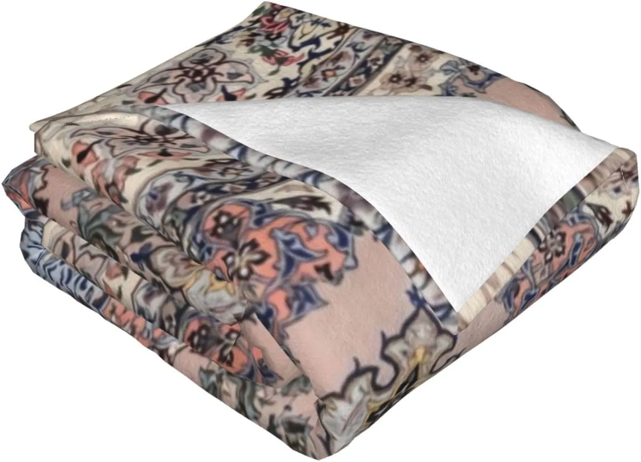 Antique Persian Pattern 1 60"X50" Flannel Blanket - 100% Soft Polyester, Lightweight and Warm, Suitable for Families, Camping, Travel