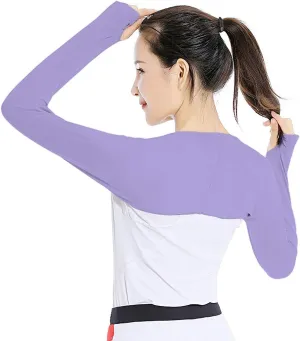 AOUTACC Cooling Shawl Arm Sleeves Sun Protection with Finger Hole Anti-UV, Comfortable Ladies Cooler Shrug Ideal for Women