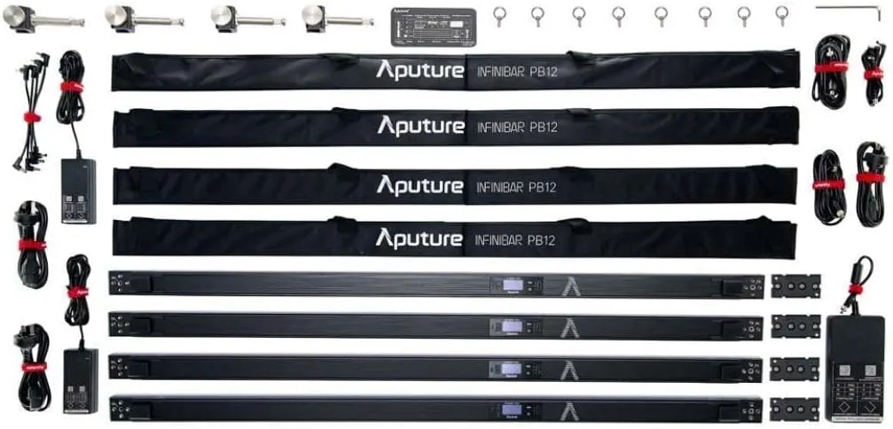 Aputure Infinibar PB12 4-Light Kit with Infinite Blending Design for Cinematographers, Lighting Technicians, and More