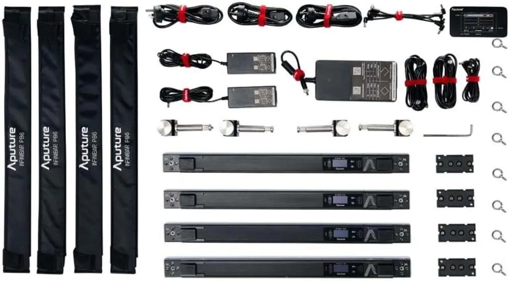 Aputure Infinibar PB6 4-Light Kit with Infinite Blending Design for Cinematographers, Lighting Technicians, and More