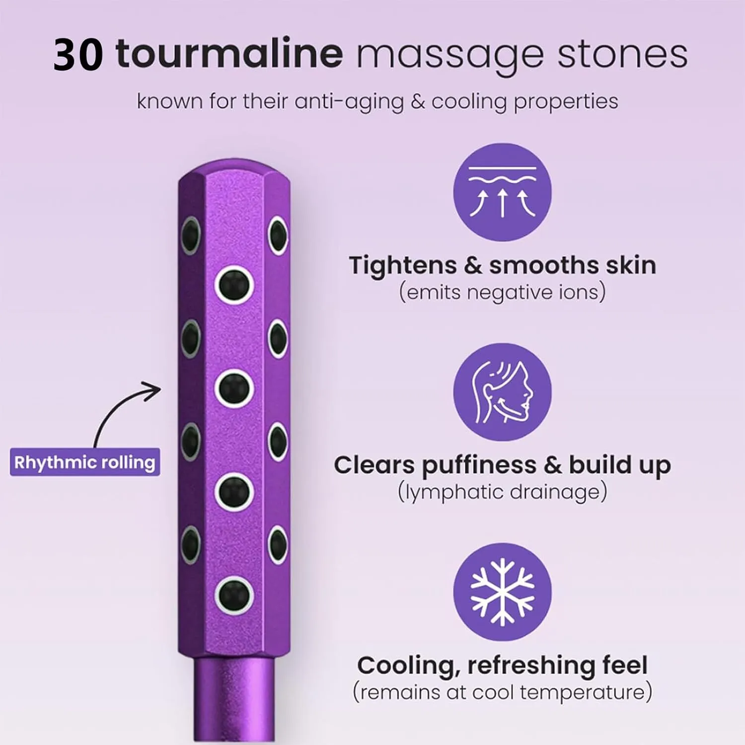 Arrily face roller，Uplift Facial Massaging Beauty Tool, Skin Care for Skin Tightening Firming, De-Puffing, Nourishes The Skin for Daily Skincare Routine (purple)