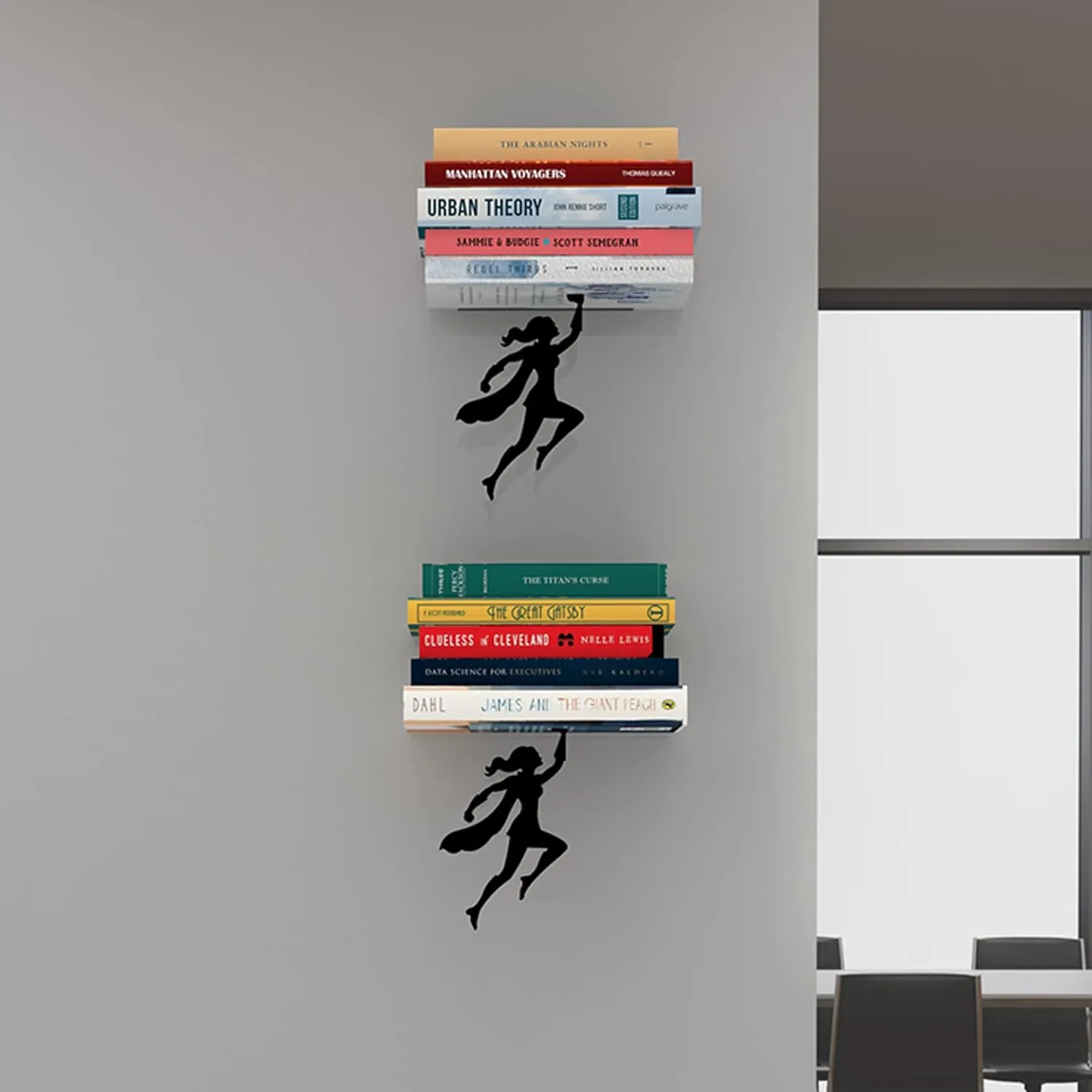Artori Design Floating Bookshelf for Kids, Invisible Metal Book Shelf, Wall Decore Book Lovers Bookshelf (2 x Wondershelf)